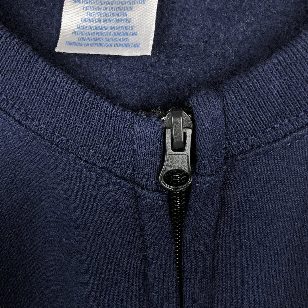 2000'S Jerzees Full-Zip Sweatshirt, Men's Size XL (approx.) cotton navy blue type Vintage Second Hand