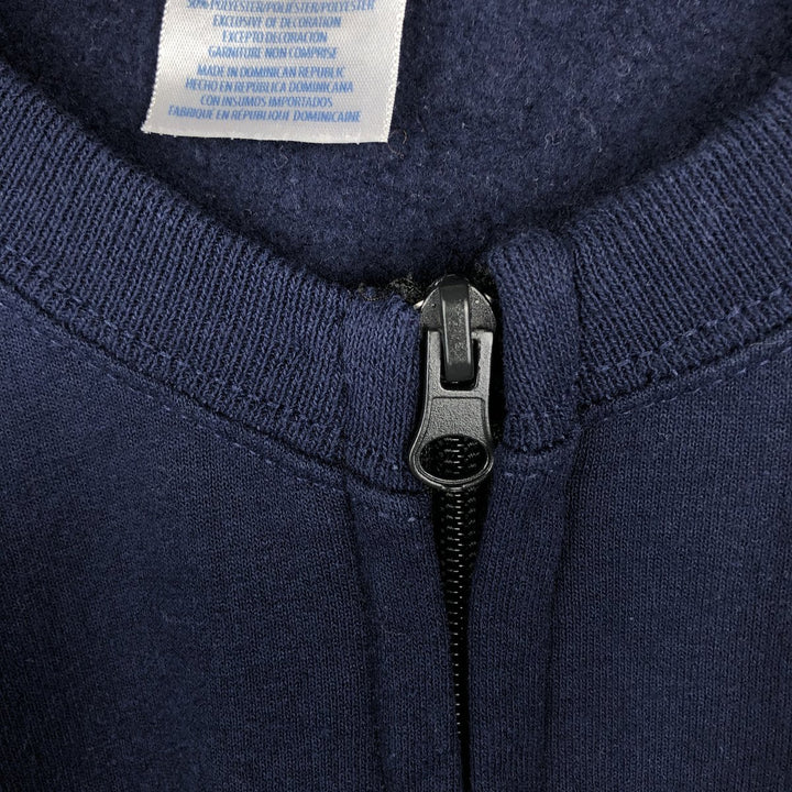 2000'S Jerzees Full-Zip Sweatshirt, Men's Size XL (approx.) cotton navy blue type Vintage Second Hand