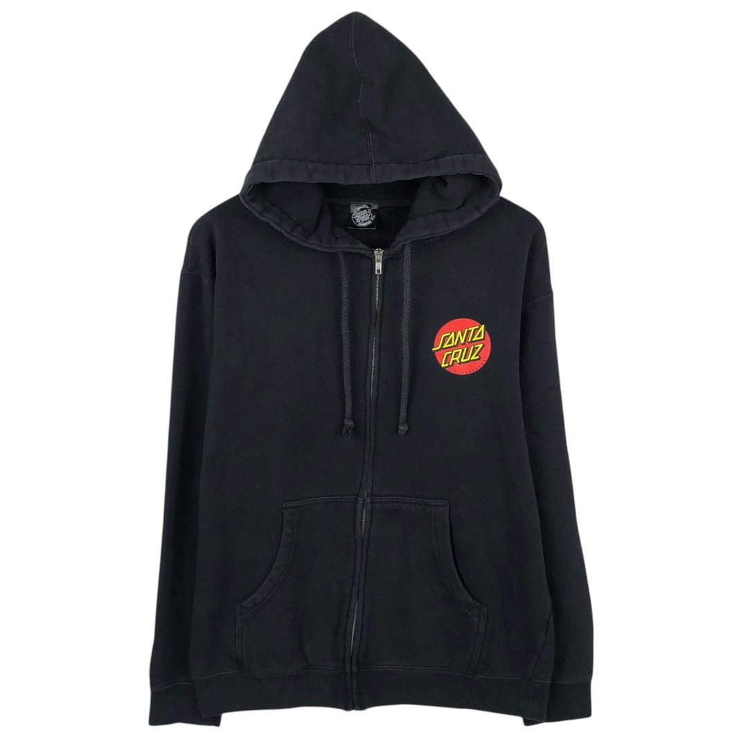 Santa Cruz SANTA CRUZ Back Logo Sweat Full-Zip Hoodie Men's XL (approx.) cotton black type Vintage Second Hand