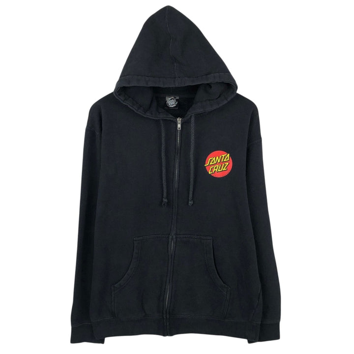 Santa Cruz SANTA CRUZ Back Logo Sweat Full-Zip Hoodie Men's XL (approx.) cotton black type Vintage Second Hand