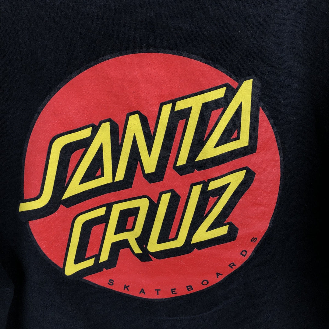 Santa Cruz SANTA CRUZ Back Logo Sweat Full-Zip Hoodie Men's XL (approx.) cotton black type Vintage Second Hand