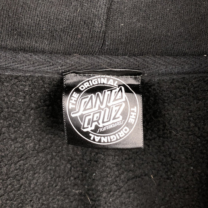 Santa Cruz SANTA CRUZ Back Logo Sweat Full-Zip Hoodie Men's Size L (approx.) cotton black type Vintage Second Hand