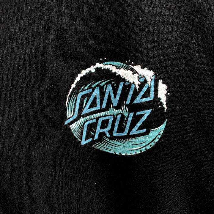 Santa Cruz SANTA CRUZ Back Logo Sweat Full-Zip Hoodie Men's Size L (approx.) cotton black type Vintage Second Hand