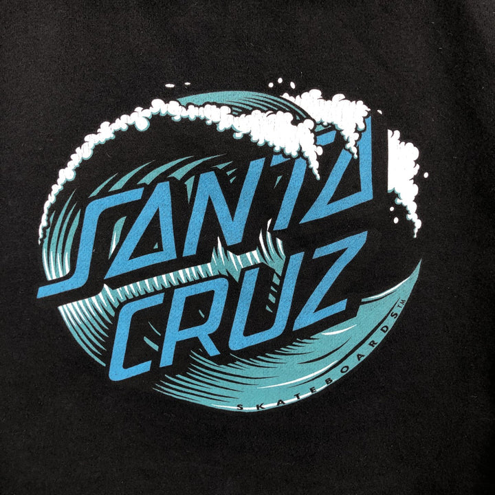 Santa Cruz SANTA CRUZ Back Logo Sweat Full-Zip Hoodie Men's Size L (approx.) cotton black type Vintage Second Hand