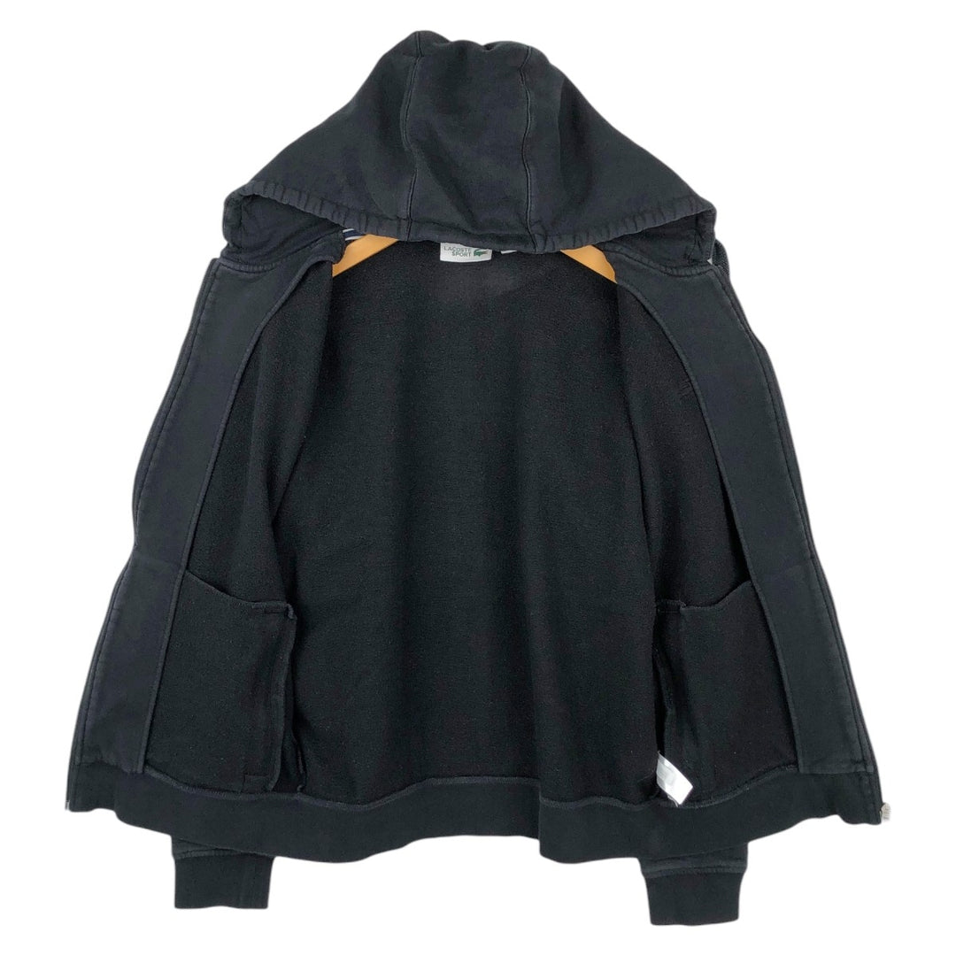 Lacoste LACOSTE SPORT Sweat Full-Zip Hoodie, Men's Size M (approx.) cotton black type Vintage Second Hand