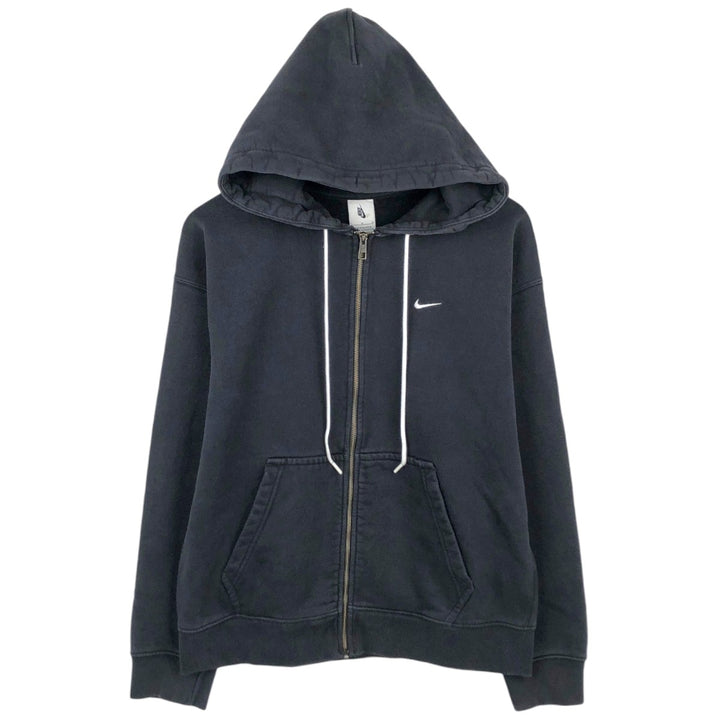 Nike Sweat Full Zip Hoodie Men's Size L cotton black type Vintage Second Hand