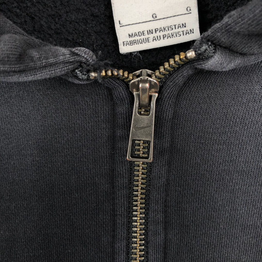 Nike Sweat Full Zip Hoodie Men's Size L cotton black type Vintage Second Hand