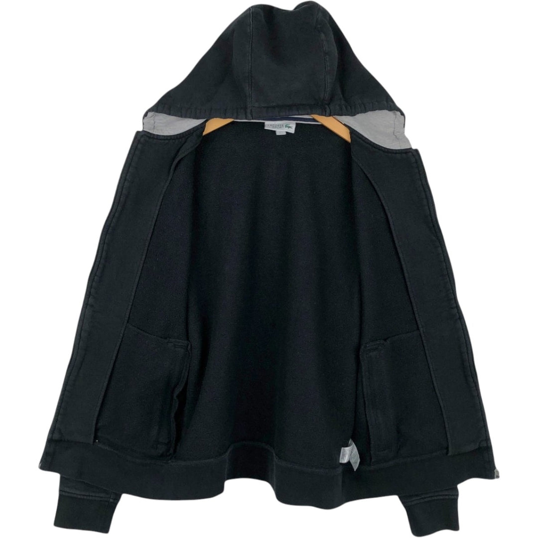 Lacoste LACOSTE SPORT Sweat Full-Zip Hoodie, Men's Size M (approx.) cotton black type Vintage Second Hand