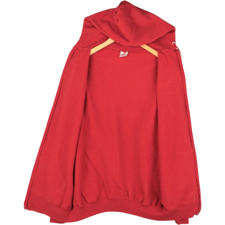80s-90'S Jerzees College Sweat Full-Zip Hoodie, Made in USA, Men's Size L (Equivalent), Vintage cotton red type Vintage Second Hand
