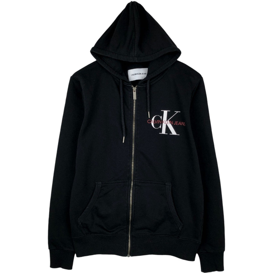 Calvin Klein JEANS Full-Zip Sweatshirt Hoodie, Men's Size M (approx.) cotton black type Vintage Second Hand