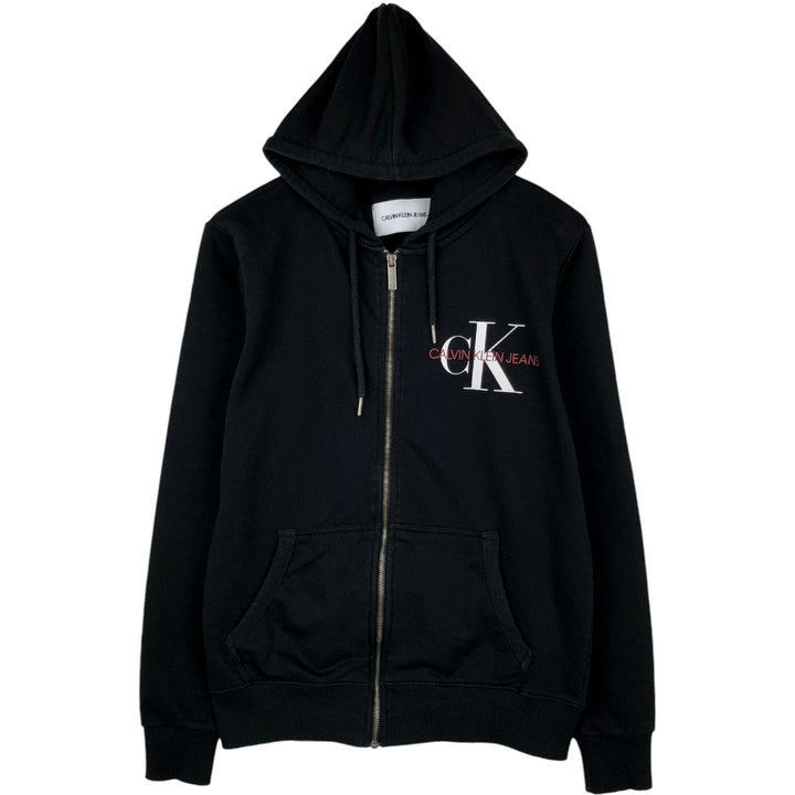 Calvin Klein JEANS Full-Zip Sweatshirt Hoodie, Men's Size M (approx.) cotton black type Vintage Second Hand