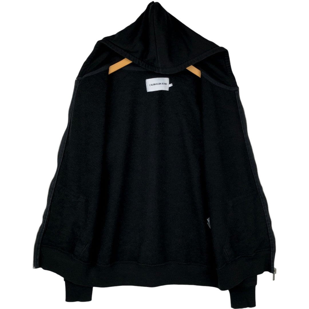Calvin Klein JEANS Full-Zip Sweatshirt Hoodie, Men's Size M (approx.) cotton black type Vintage Second Hand