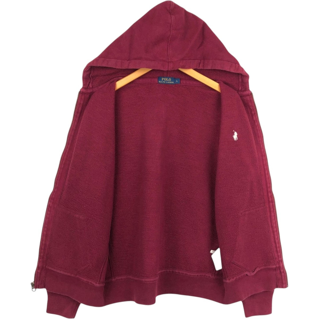 Ralph Lauren POLO RALPH LAUREN Sweat Full Zip Hoodie Men's L size cotton burgundy type Vintage Second Hand
