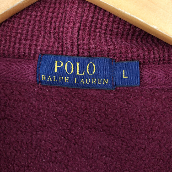 Ralph Lauren POLO RALPH LAUREN Sweat Full Zip Hoodie Men's L size cotton burgundy type Vintage Second Hand
