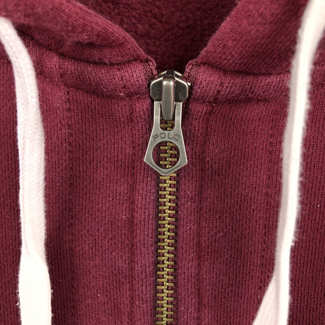 Ralph Lauren POLO RALPH LAUREN Sweat Full Zip Hoodie Men's L size cotton burgundy type Vintage Second Hand