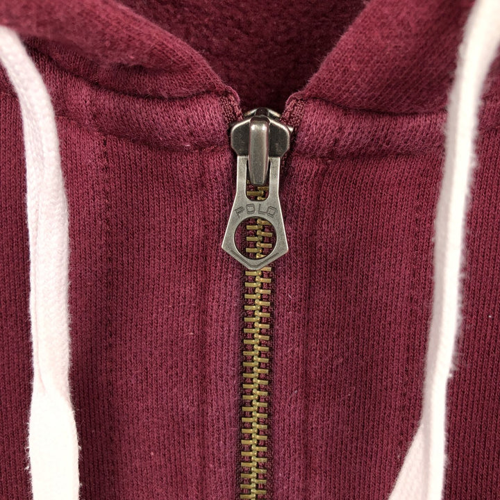 Ralph Lauren POLO RALPH LAUREN Sweat Full Zip Hoodie Men's L size cotton burgundy type Vintage Second Hand