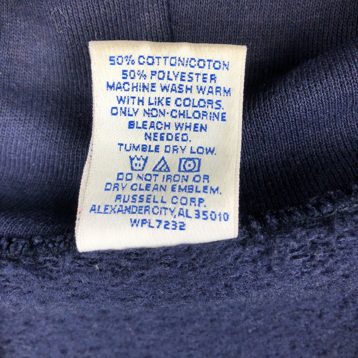 Russell Athletic Sweat Full-Zip Hoodie, Men's Size L (approx.) cotton navy blue type Vintage Second Hand
