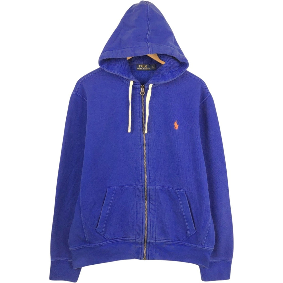 Ralph Lauren POLO RALPH LAUREN Sweat Full Zip Hoodie Men's L size cotton blue type Vintage Second Hand