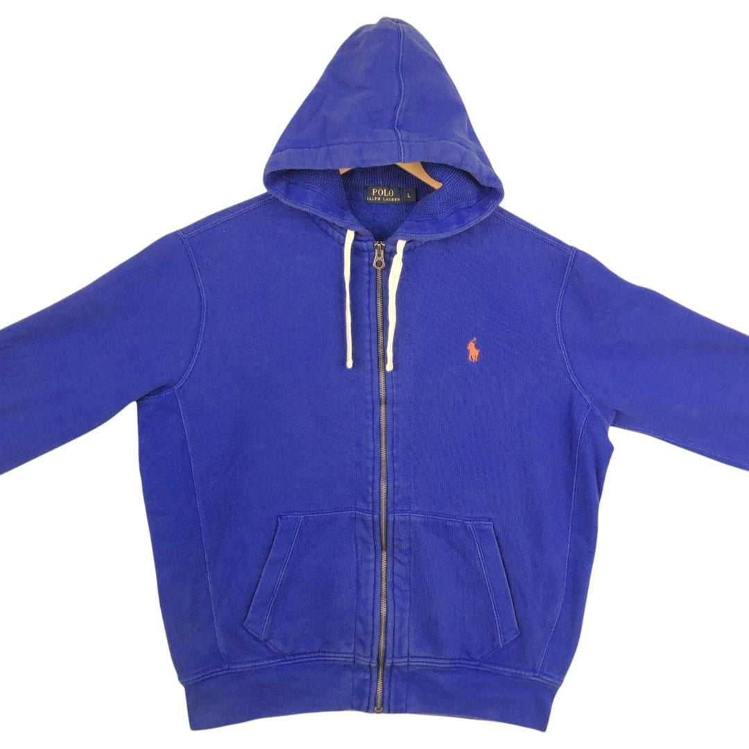 Ralph Lauren POLO RALPH LAUREN Sweat Full Zip Hoodie Men's L size cotton blue type Vintage Second Hand