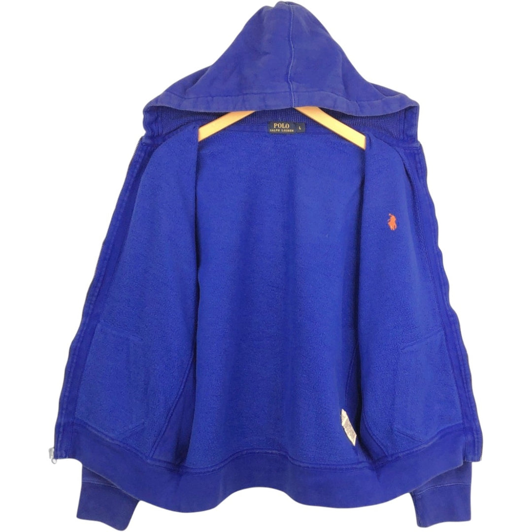 Ralph Lauren POLO RALPH LAUREN Sweat Full Zip Hoodie Men's L size cotton blue type Vintage Second Hand