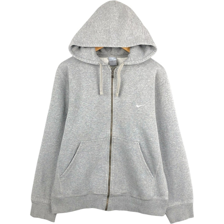 00'S Nike Sweat Full Zip Hoodie Men's L size Creslan gray type Vintage Second Hand
