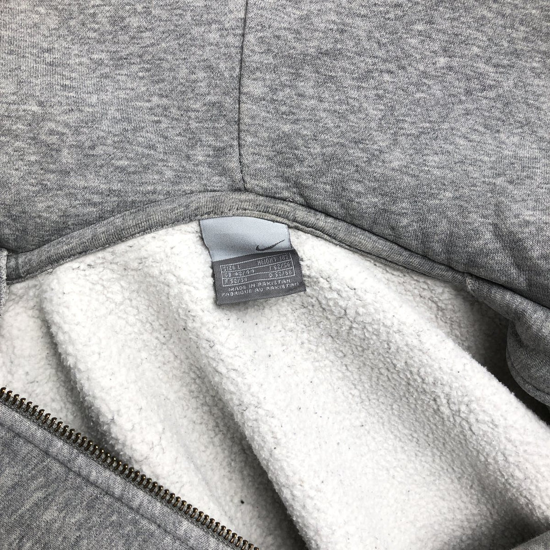 00'S Nike Sweat Full Zip Hoodie Men's L size Creslan gray type Vintage Second Hand