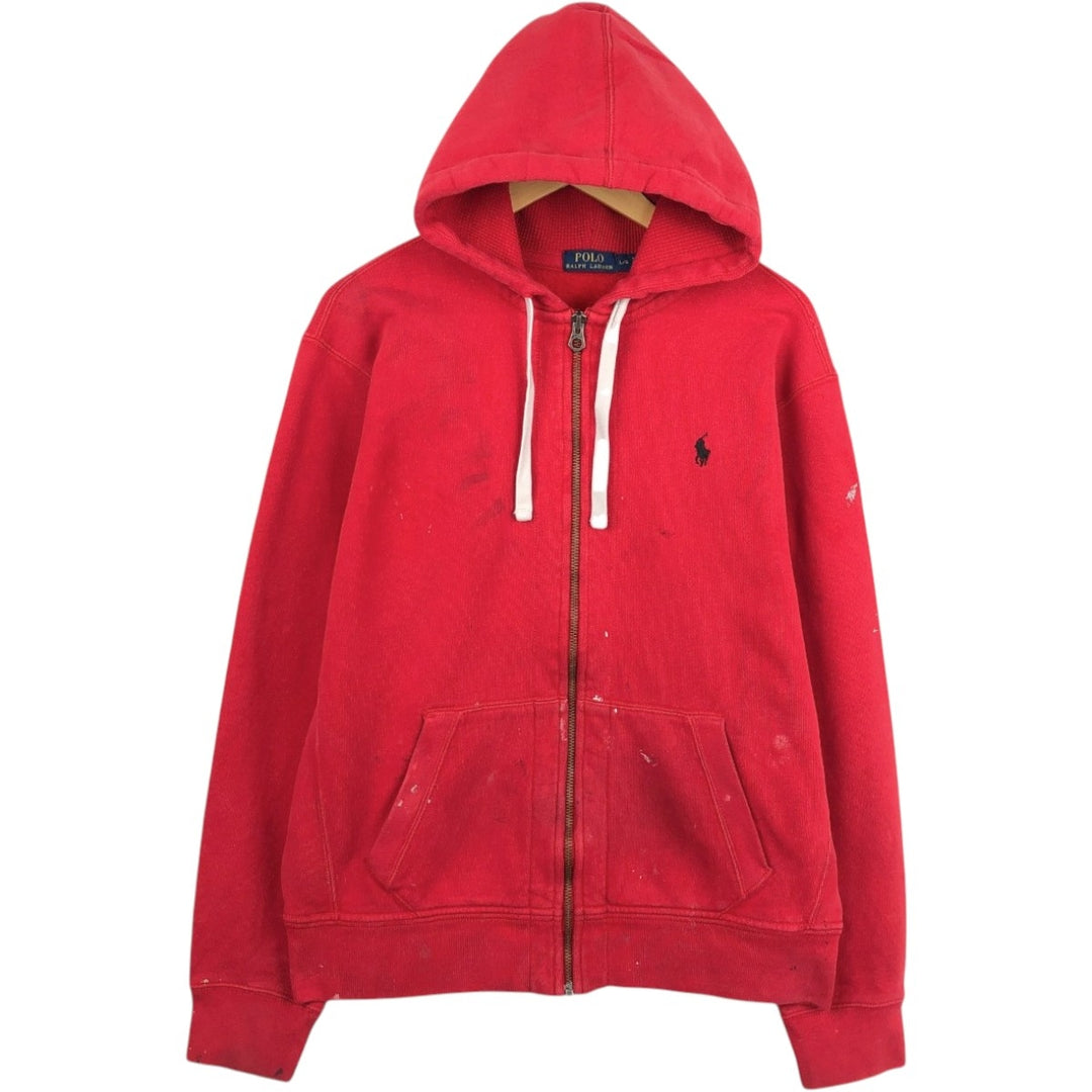 Ralph Lauren POLO RALPH LAUREN Sweat Full Zip Hoodie Men's L size cotton red type Vintage Second Hand