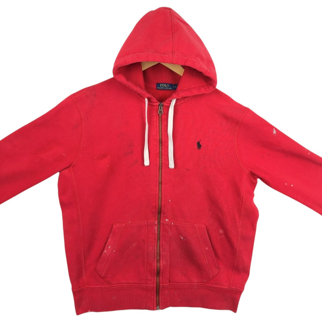 Ralph Lauren POLO RALPH LAUREN Sweat Full Zip Hoodie Men's L size cotton red type Vintage Second Hand