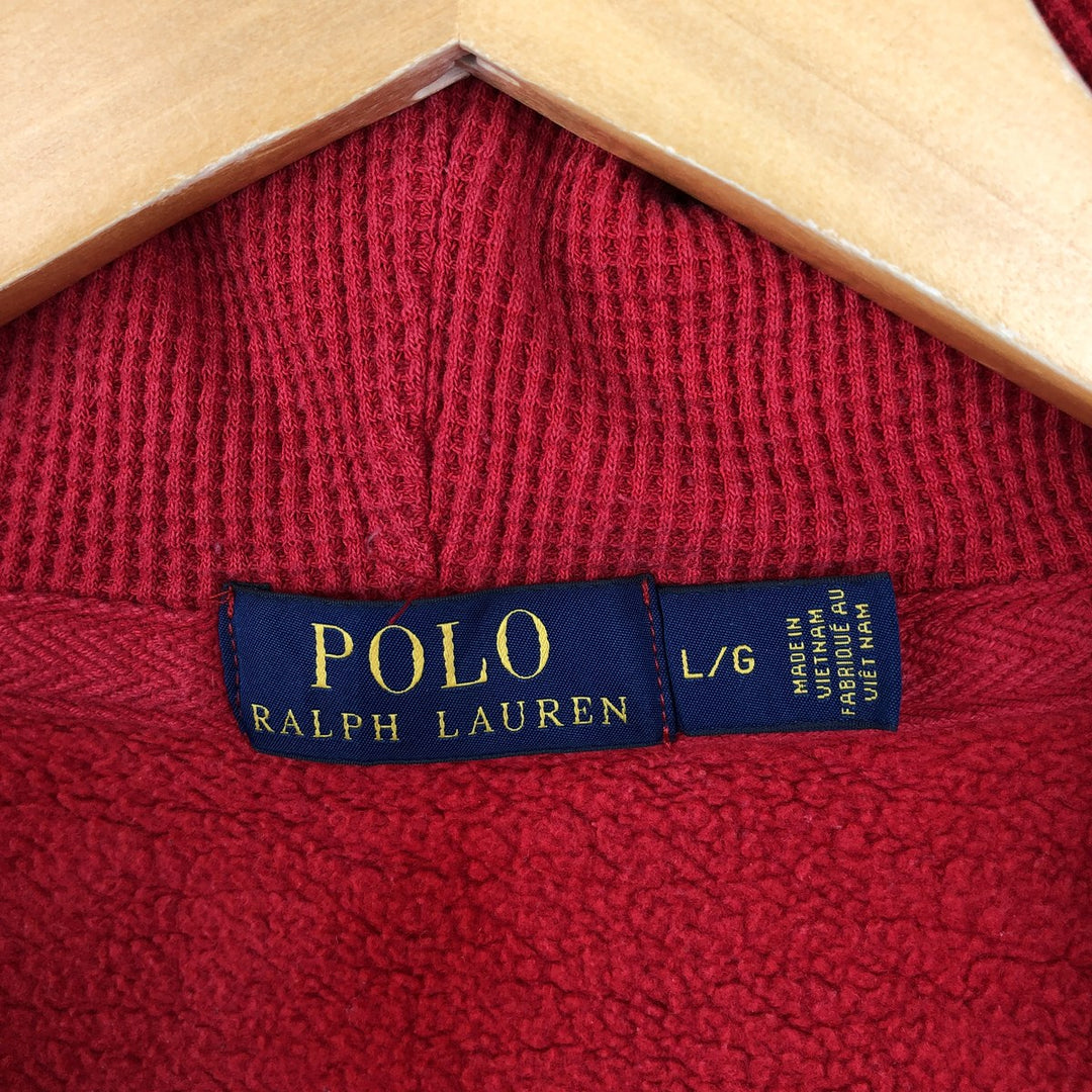 Ralph Lauren POLO RALPH LAUREN Sweat Full Zip Hoodie Men's L size cotton red type Vintage Second Hand