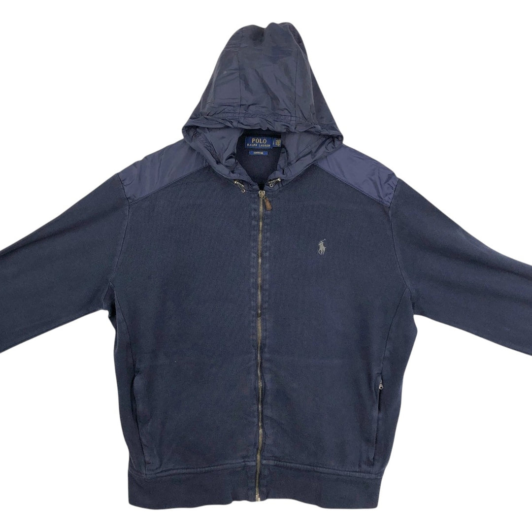 Ralph Lauren POLO RALPH LAUREN ESTATE RIB Sweat Full-Zip Hoodie, Men's Size L (approx.) cotton navy blue type Vintage Second Hand