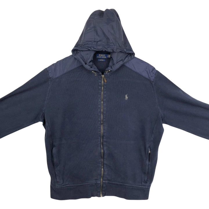 Ralph Lauren POLO RALPH LAUREN ESTATE RIB Sweat Full-Zip Hoodie, Men's Size L (approx.) cotton navy blue type Vintage Second Hand