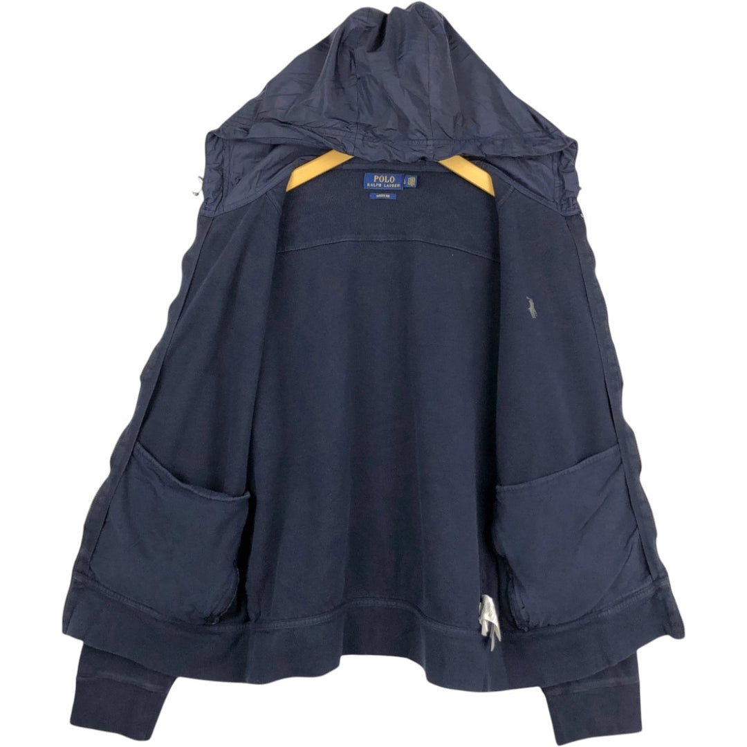 Ralph Lauren POLO RALPH LAUREN ESTATE RIB Sweat Full-Zip Hoodie, Men's Size L (approx.) cotton navy blue type Vintage Second Hand