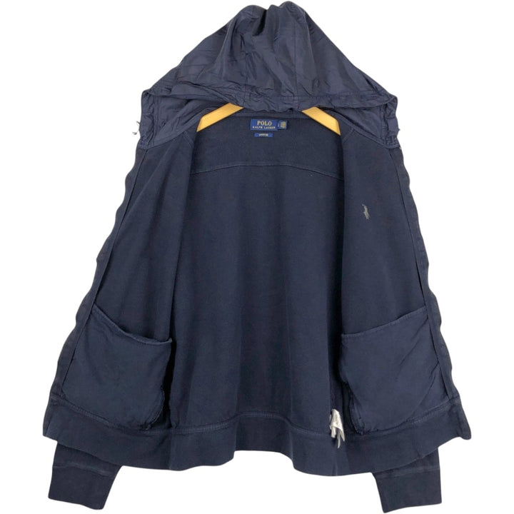 Ralph Lauren POLO RALPH LAUREN ESTATE RIB Sweat Full-Zip Hoodie, Men's Size L (approx.) cotton navy blue type Vintage Second Hand