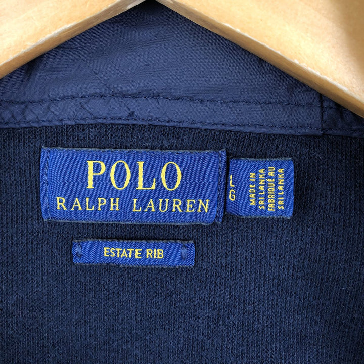 Ralph Lauren POLO RALPH LAUREN ESTATE RIB Sweat Full-Zip Hoodie, Men's Size L (approx.) cotton navy blue type Vintage Second Hand