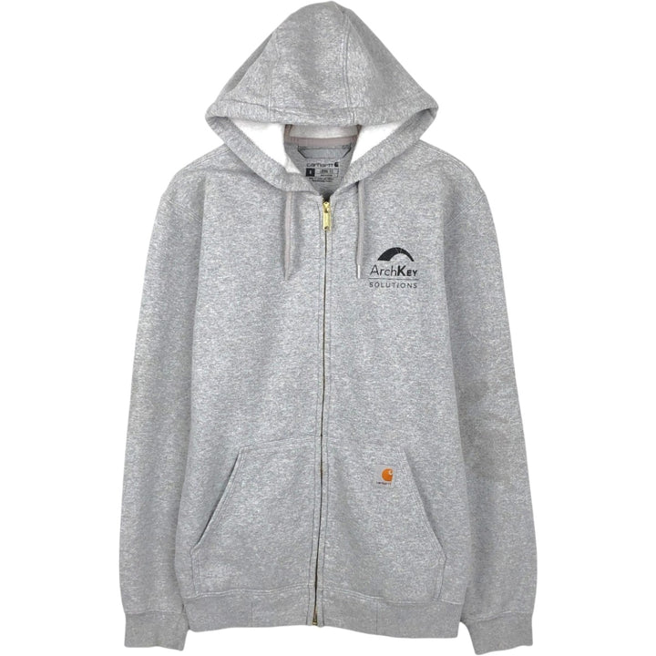 Carhartt Loose Fit ArchKey SOLUTIONS Advertising Full-Zip Sweatshirt Hoodie (Men's Size S) cotton gray type Vintage Second Hand