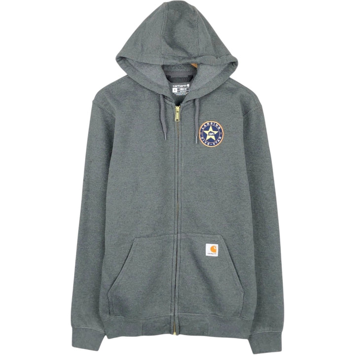 Carhartt Loose Fit GPI LANSING FIVE-STAR Advertising Full-Zip Sweatshirt Hoodie (Men's Size S) cotton Charcoal Vintage Second Hand