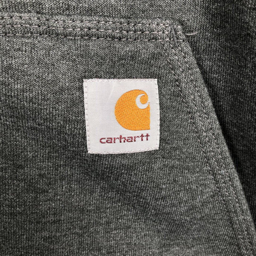 Carhartt Loose Fit GPI LANSING FIVE-STAR Advertising Full-Zip Sweatshirt Hoodie (Men's Size S) cotton Charcoal Vintage Second Hand