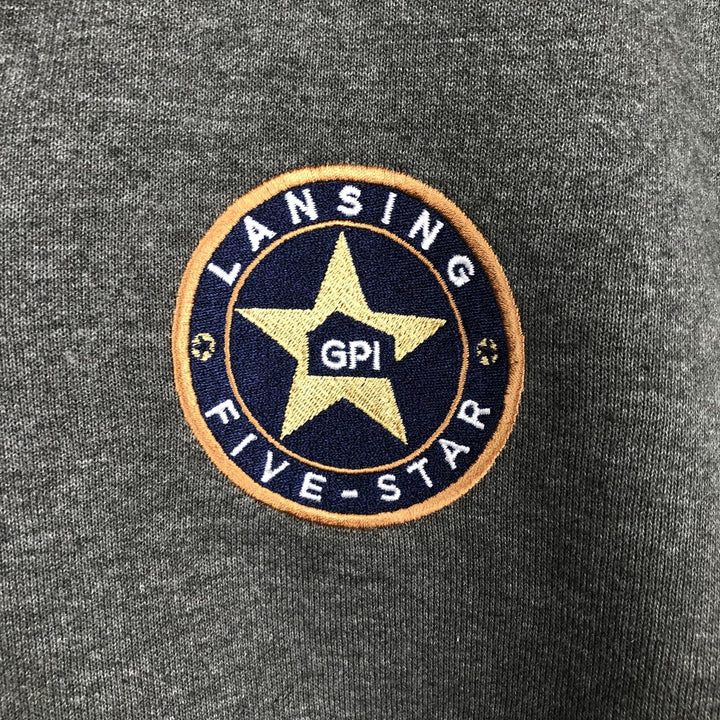 Carhartt Loose Fit GPI LANSING FIVE-STAR Advertising Full-Zip Sweatshirt Hoodie (Men's Size S) cotton Charcoal Vintage Second Hand
