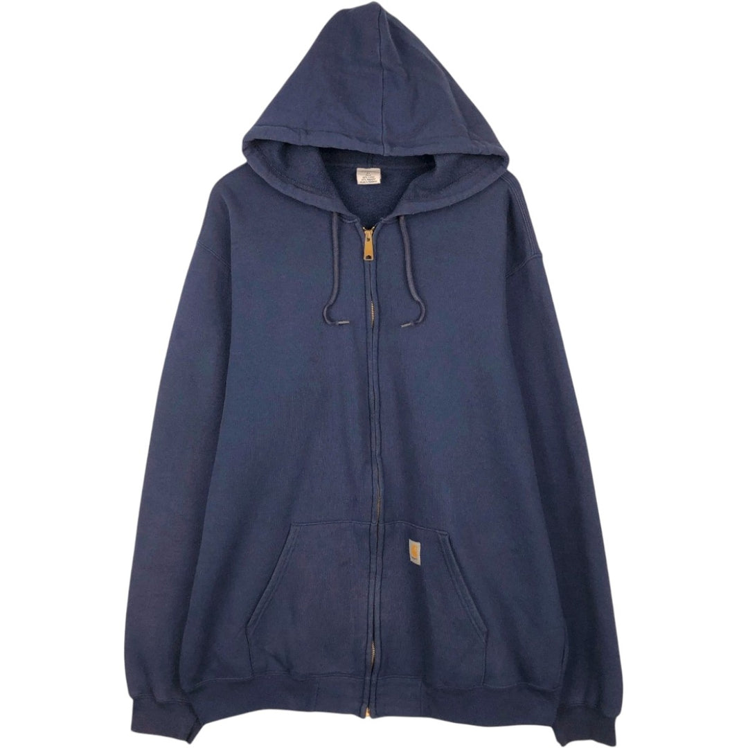 Carhartt Sweat Full Zip Hoodie Men's XL cotton navy blue type Vintage Second Hand