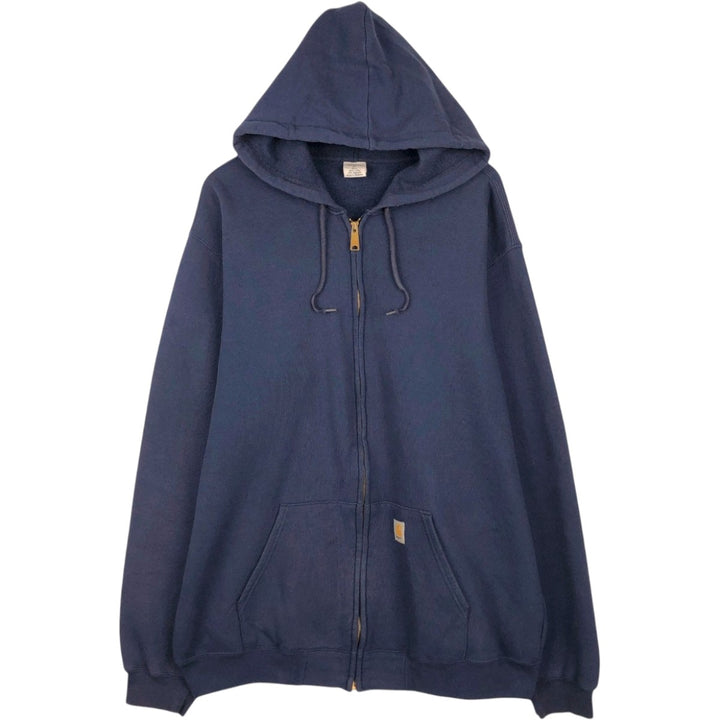 Carhartt Sweat Full Zip Hoodie Men's XL cotton navy blue type Vintage Second Hand