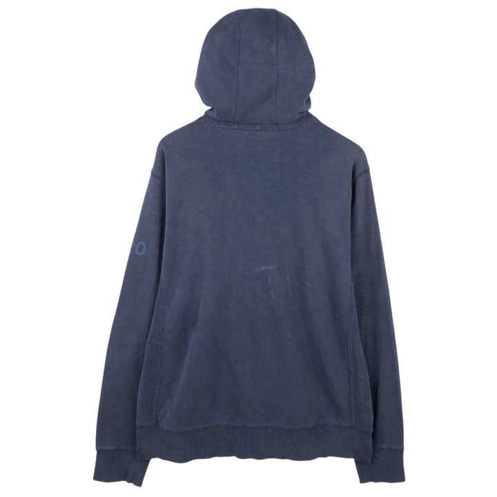 Eddie Bauer Sweatshirt Full Zip Hoodie, Men's Size L cotton navy blue type Vintage Second Hand
