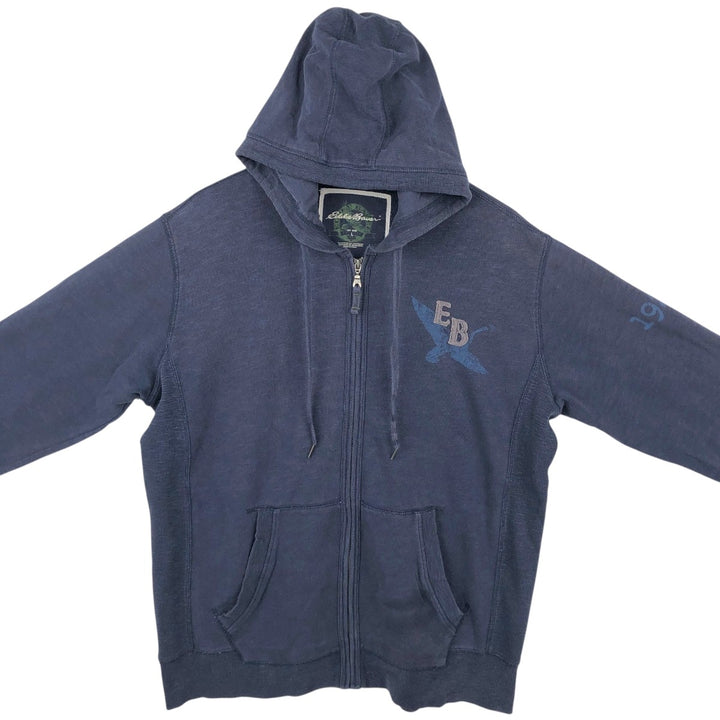 Eddie Bauer Sweatshirt Full Zip Hoodie, Men's Size L cotton navy blue type Vintage Second Hand