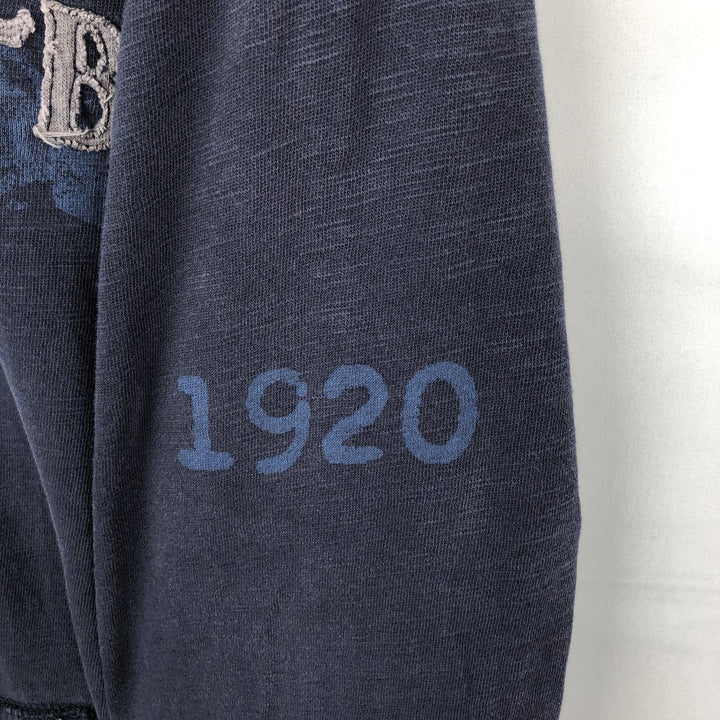 Eddie Bauer Sweatshirt Full Zip Hoodie, Men's Size L cotton navy blue type Vintage Second Hand