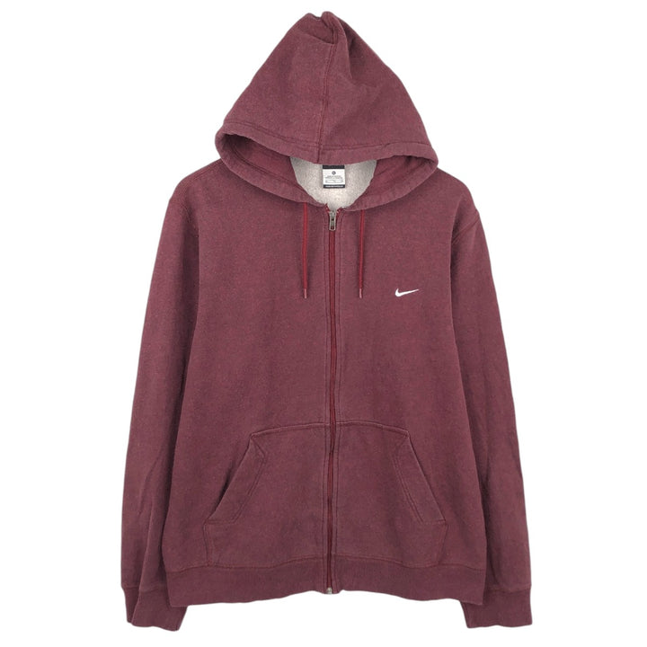 Nike Sweat Full Zip Hoodie Men's XL cotton burgundy type Vintage Second Hand