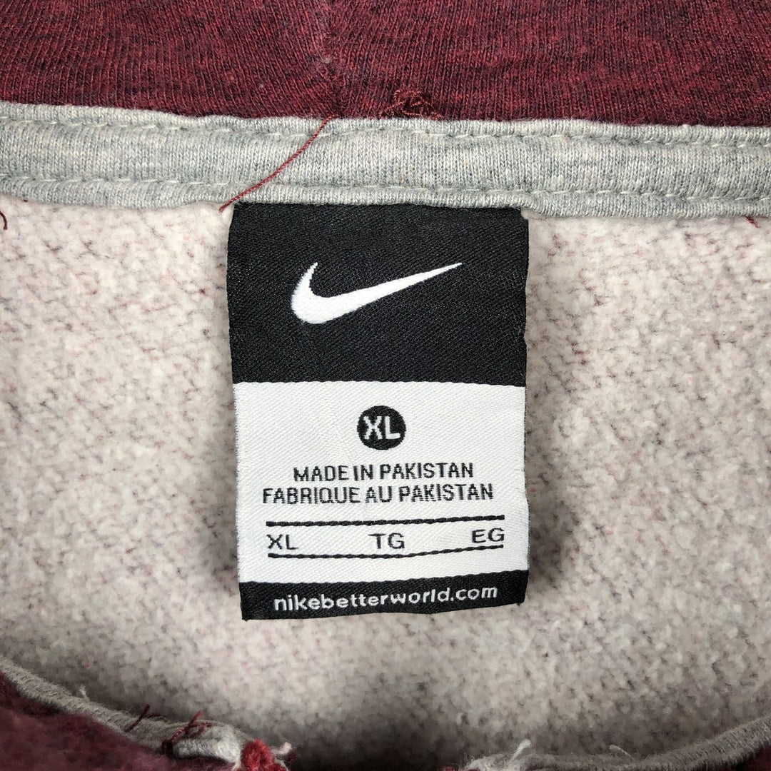 Nike Sweat Full Zip Hoodie Men's XL cotton burgundy type Vintage Second Hand