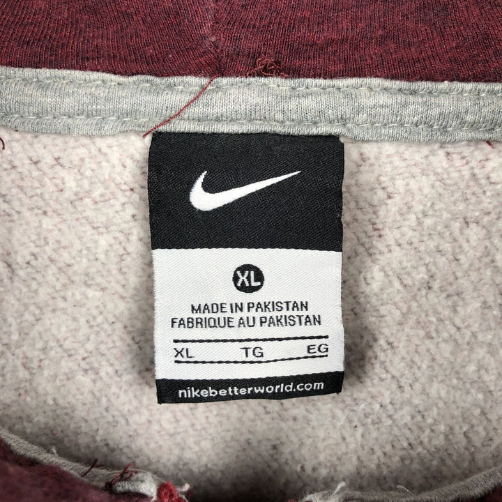 Nike Sweat Full Zip Hoodie Men's XL cotton burgundy type Vintage Second Hand