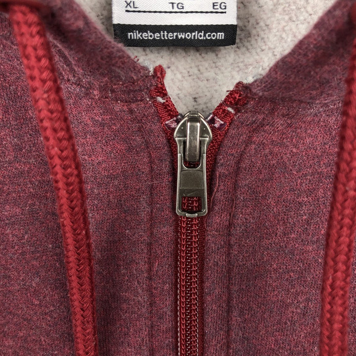 Nike Sweat Full Zip Hoodie Men's XL cotton burgundy type Vintage Second Hand