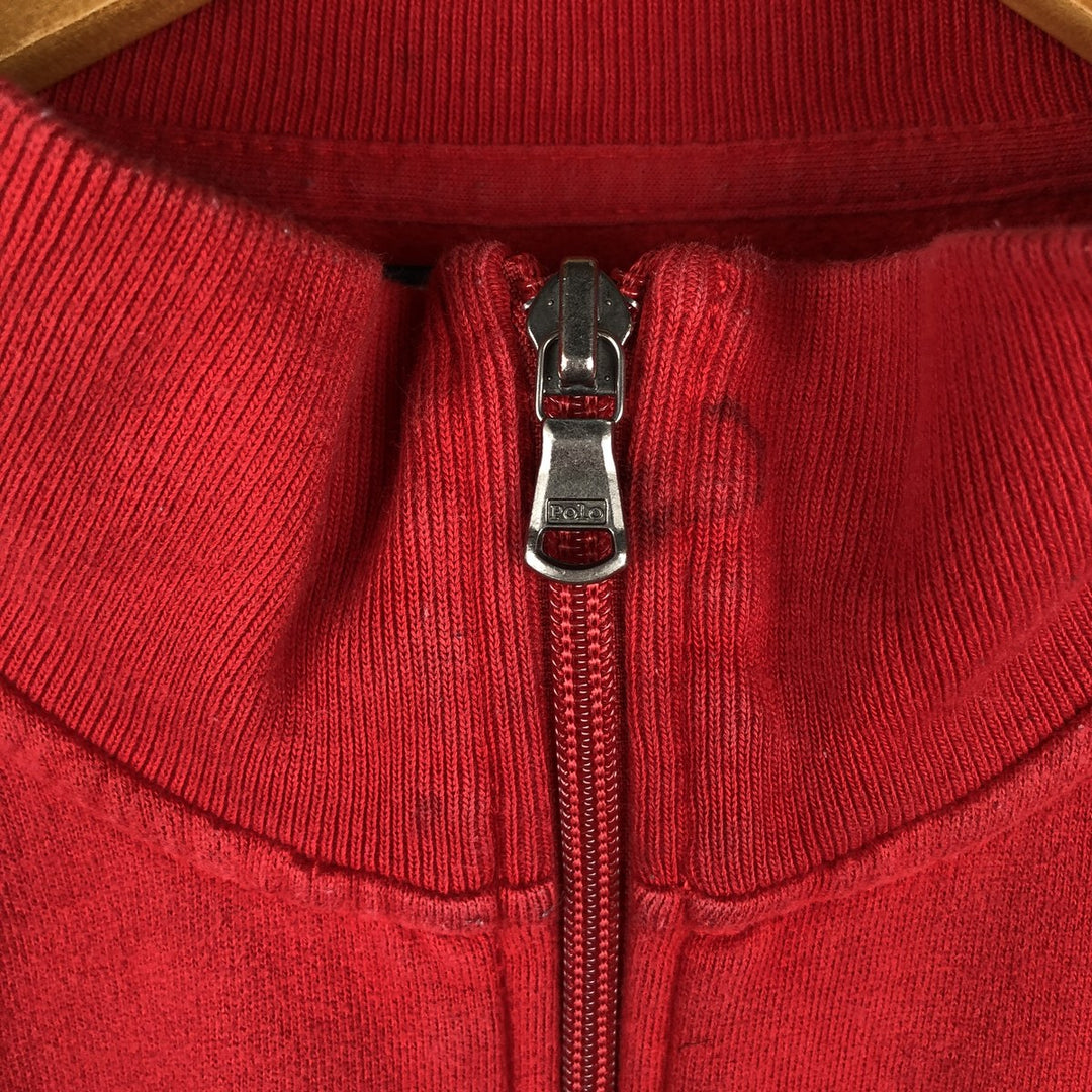 Ralph Lauren POLO by Ralph Lauren full zip sweatshirt, men's size L cotton red type Vintage Second Hand