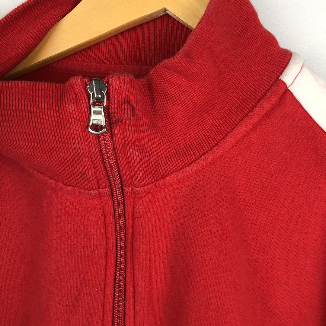 Ralph Lauren POLO by Ralph Lauren full zip sweatshirt, men's size L cotton red type Vintage Second Hand
