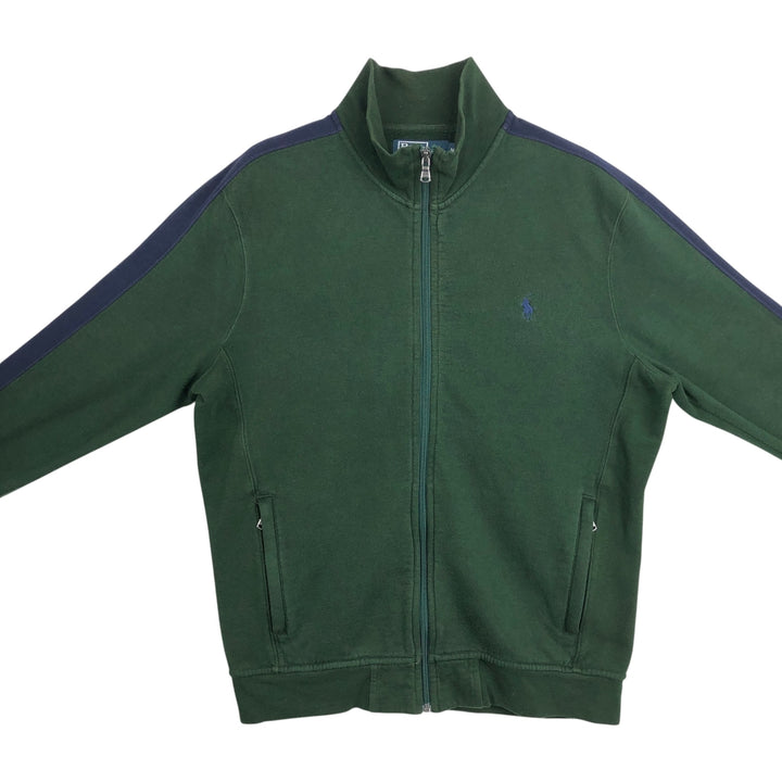 Ralph Lauren POLO by Ralph Lauren full zip sweatshirt, men's size M cotton dark green Vintage Second Hand